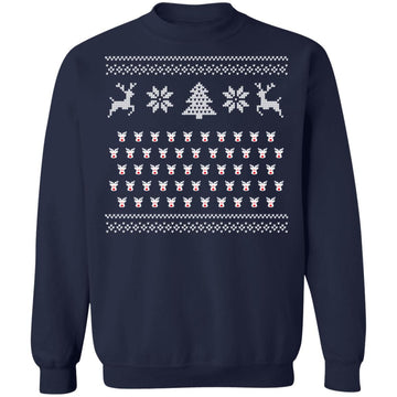 Buy navy Ugly Christmas Rudolf Pattern Crewneck Pullover Sweatshirt
