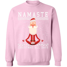 Buy light-pink Ugly Christmas Namaste all days Sweater