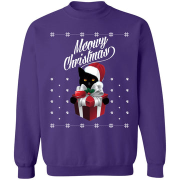 Buy purple Ugly christmas Meowy Sweaters