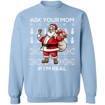 Buy light-blue Ask your mom if i Real Ugly christmas sweaters