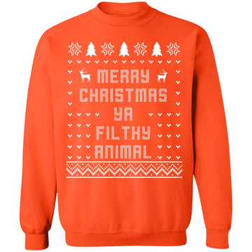 Buy orange Merry Christmas Ya Filthy Animal, Ugly Sweaters
