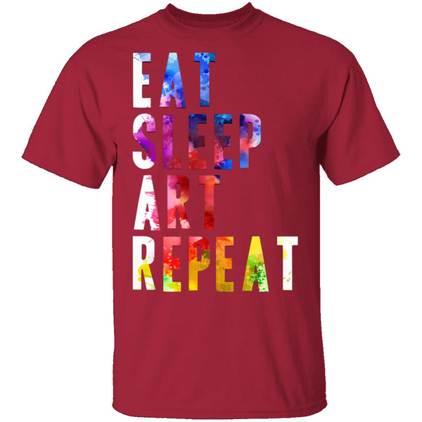 Eat Sleep Art Repeat T-Shirt CustomCat