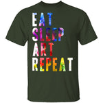 Eat Sleep Art Repeat T-Shirt CustomCat