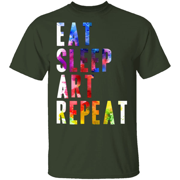 Eat Sleep Art Repeat T-Shirt CustomCat