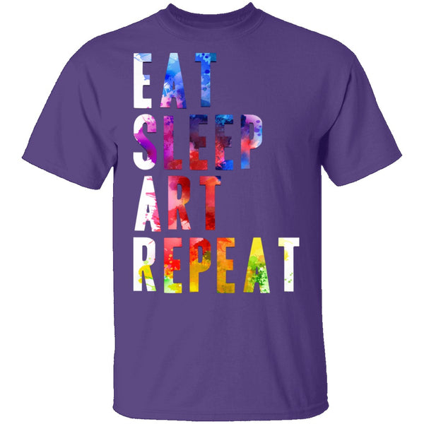 Eat Sleep Art Repeat T-Shirt CustomCat
