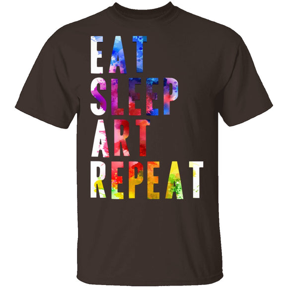 Eat Sleep Art Repeat T-Shirt CustomCat