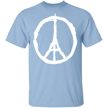 Eiffel Tower Peace Sign T-Shirt CustomCat