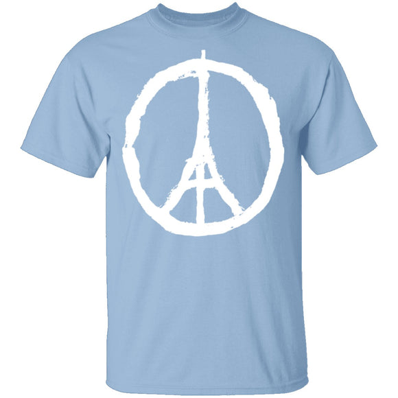 Eiffel Tower Peace Sign T-Shirt CustomCat
