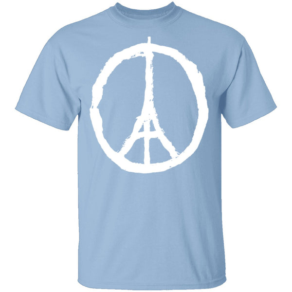 Eiffel Tower Peace Sign T-Shirt CustomCat
