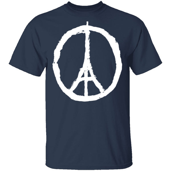 Eiffel Tower Peace Sign T-Shirt CustomCat