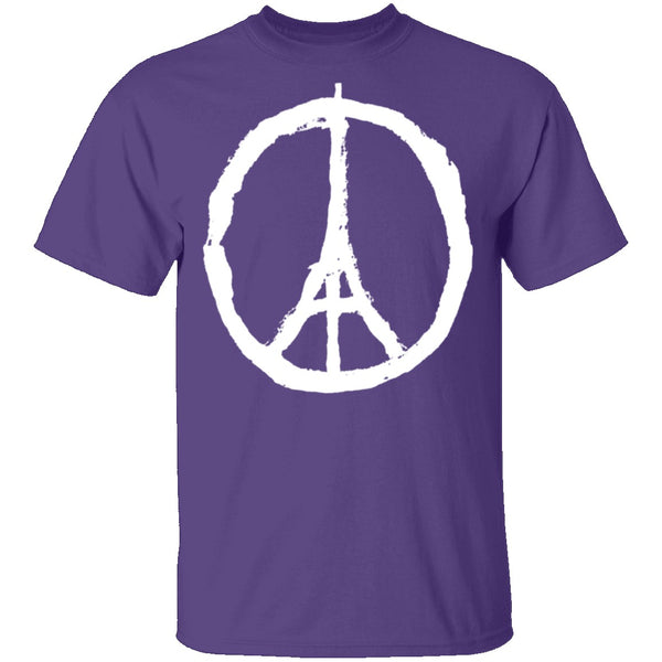 Eiffel Tower Peace Sign T-Shirt CustomCat