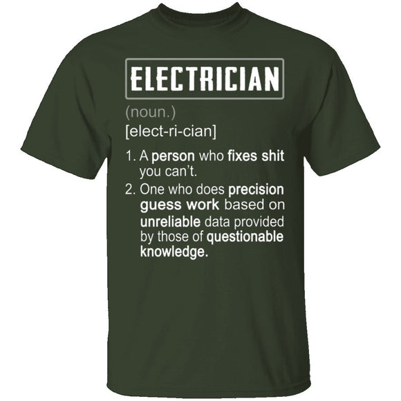 Electrician Defintion T-Shirt CustomCat