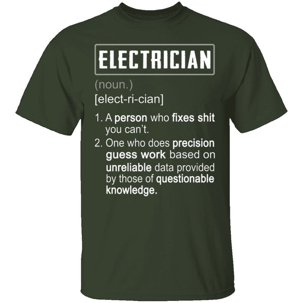 Electrician Defintion T-Shirt CustomCat
