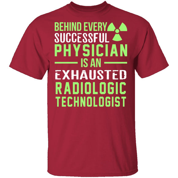 Exhausted Radiologic Technologist T-Shirt CustomCat