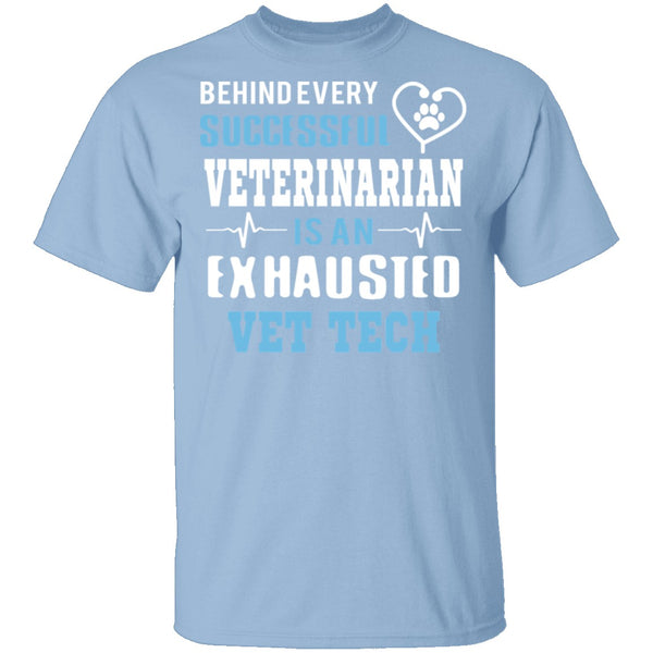 Exhausted Vet Tech T-Shirt CustomCat