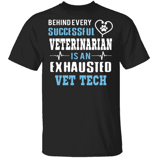 Exhausted Vet Tech T-Shirt CustomCat