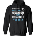 Exhausted Vet Tech T-Shirt CustomCat