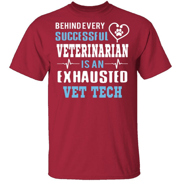 Exhausted Vet Tech T-Shirt CustomCat