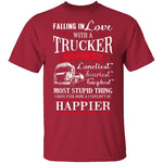 Falling For A Trucker T-Shirt CustomCat