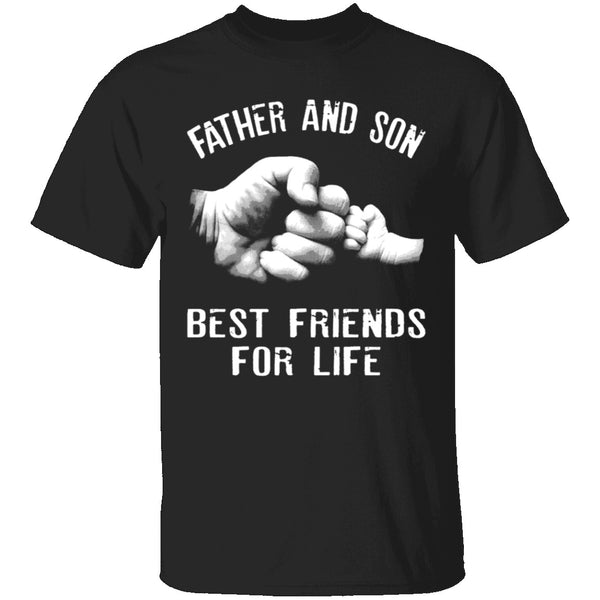 Father and Son Fist Bump Friends T-Shirt CustomCat