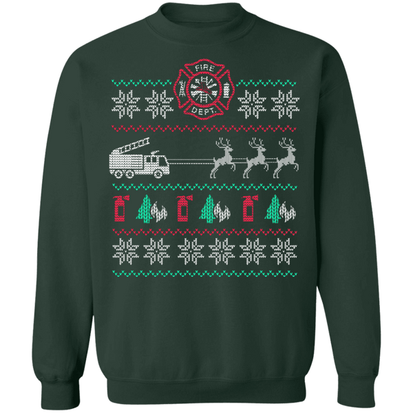 Fire Engine Ugly Christmas Sweater CustomCat