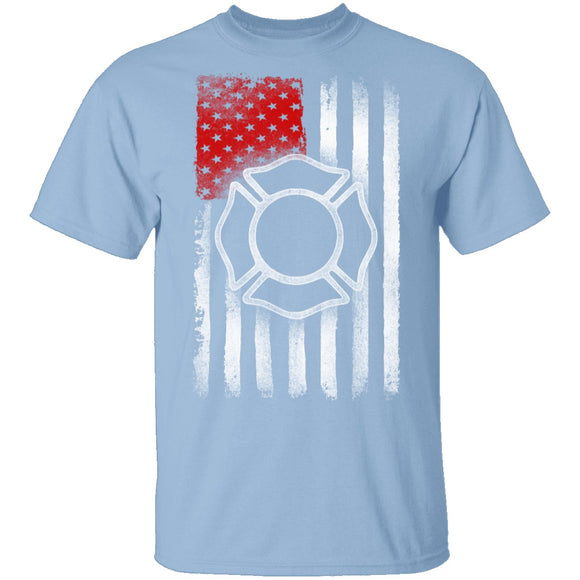 Firefighter Flag T-Shirt CustomCat