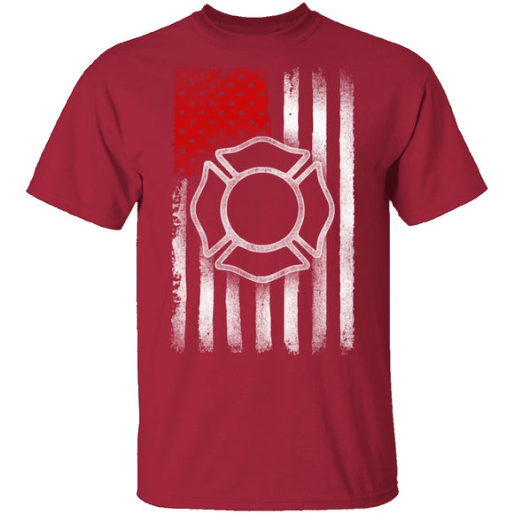 Firefighter Flag T-Shirt CustomCat