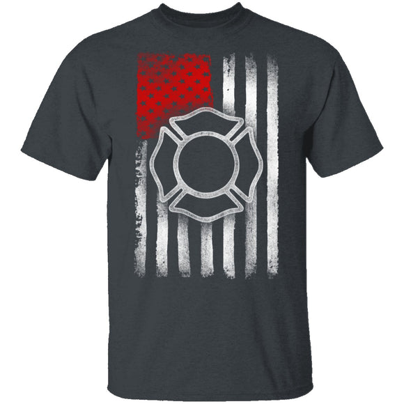 Firefighter Flag T-Shirt CustomCat