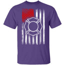 Firefighter Flag T-Shirt CustomCat