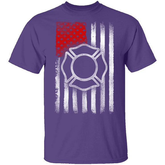 Firefighter Flag T-Shirt CustomCat
