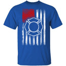 Firefighter Flag T-Shirt CustomCat