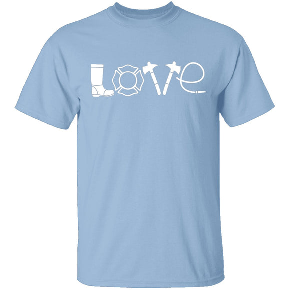 Firefighter Love T-Shirt CustomCat