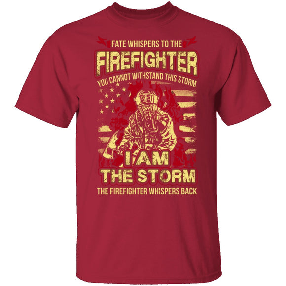Firefighter Storm T-Shirt CustomCat