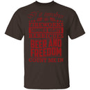 Fireworks Beer And Freedom T-Shirt CustomCat