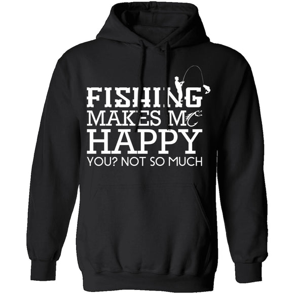 Fishing Makes Me Happy T-Shirt CustomCat