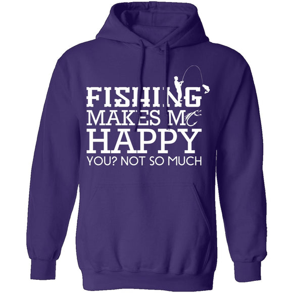 Fishing Makes Me Happy T-Shirt CustomCat