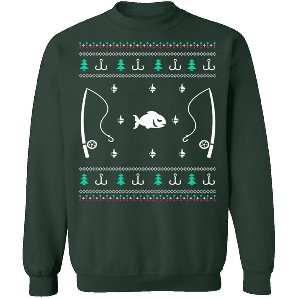 Fishing Ugly Christmas Sweater - T-Shirt Forest Green / 2XL
