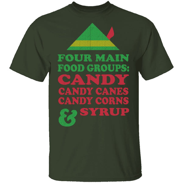Four Main Food Groups T-Shirt CustomCat