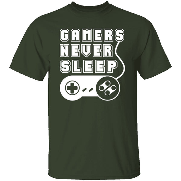 Gamers Never Sleep T-Shirt CustomCat