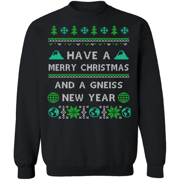 Gneiss New Year Geology Ugly Christmas Sweater CustomCat
