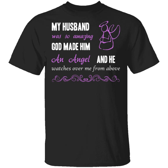 God Made My Husband an Angel T-Shirt CustomCat