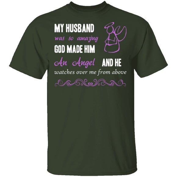 God Made My Husband an Angel T-Shirt CustomCat