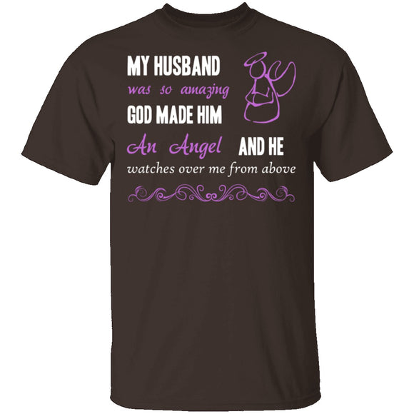 God Made My Husband an Angel T-Shirt CustomCat