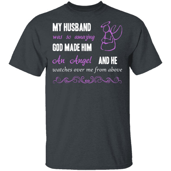 God Made My Husband an Angel T-Shirt CustomCat