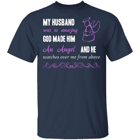 God Made My Husband an Angel T-Shirt CustomCat