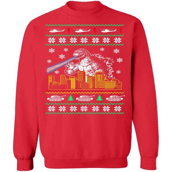 Godzilla Ugly Christmas Sweater CustomCat