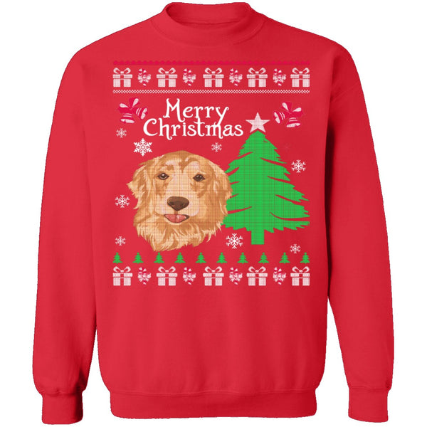 Golden Retriever Ugly Christmas Sweater CustomCat