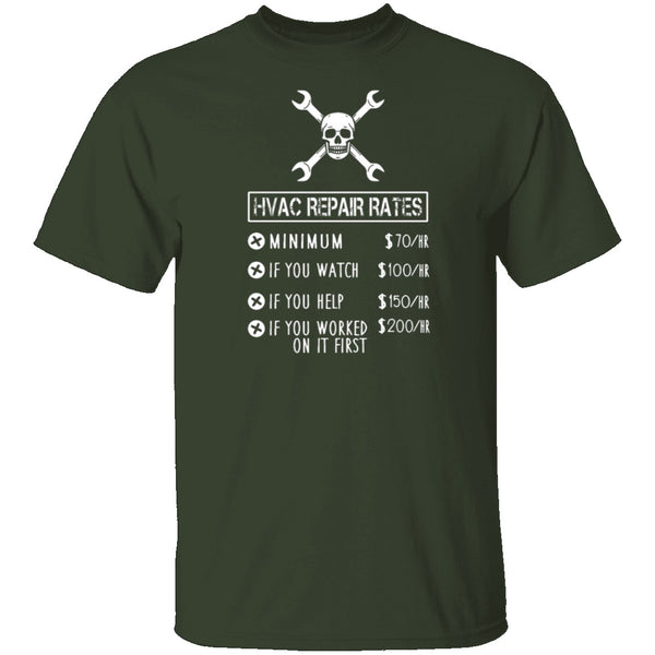 HVAC Repair Rates T-Shirt CustomCat