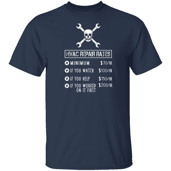 HVAC Repair Rates T-Shirt CustomCat