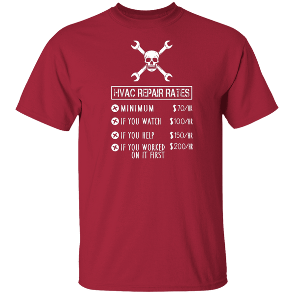 HVAC Repair Rates T-Shirt CustomCat